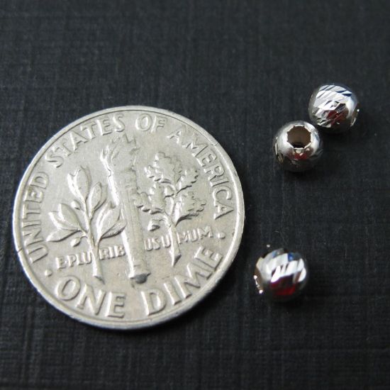 Wholesale Sterling Silver 4mm Finely Detailed Round Beads for Jewelry Making, Wholesale Beads and Findings