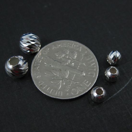 Wholesale Sterling Silver 4mm Finely Detailed Round Beads for Jewelry Making, Wholesale Beads and Findings