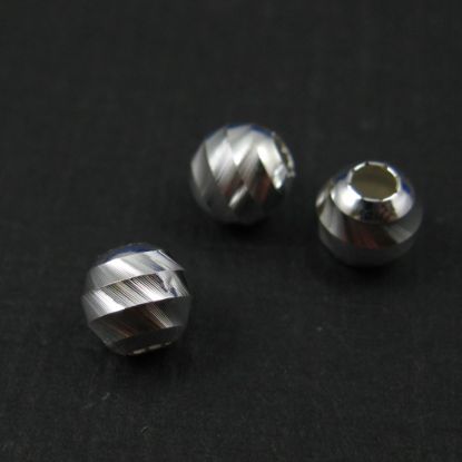 Wholesale Sterling Silver 6mm Finely Grooved Round Beads for Jewelry Making, Wholesale Beads and Findings