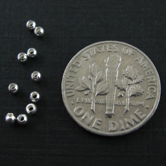 Wholesale Sterling Silver Smooth 2mm Round Beads for Jewelry Making, Wholesale Beads and Findings
