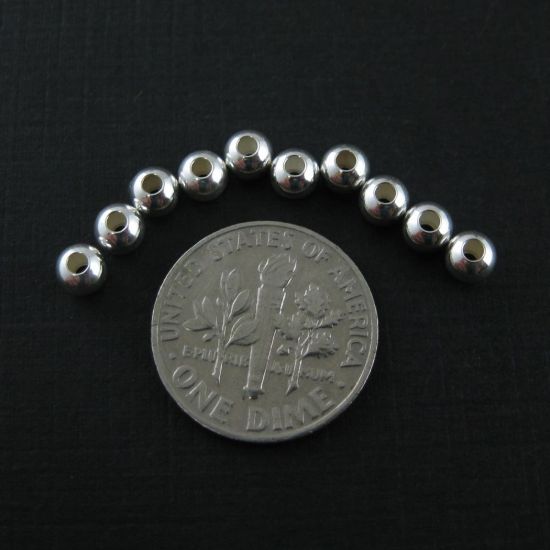 Wholesale Sterling Silver Smooth 4mm Round Beads for Jewelry Making, Wholesale Beads and Findings