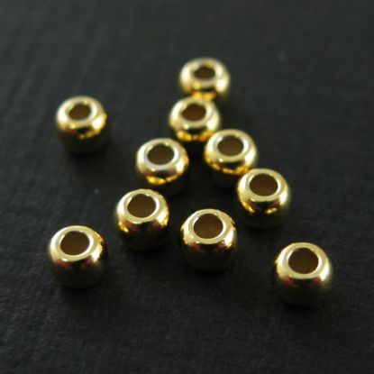 Wholesale Gold plated Sterling Silver  2.5mm Round Beads for Jewelry Making, Wholesale Beads and Findings