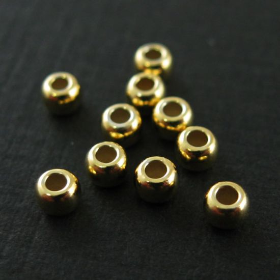 Wholesale Gold plated Sterling Silver  2.5mm Round Beads for Jewelry Making, Wholesale Beads and Findings