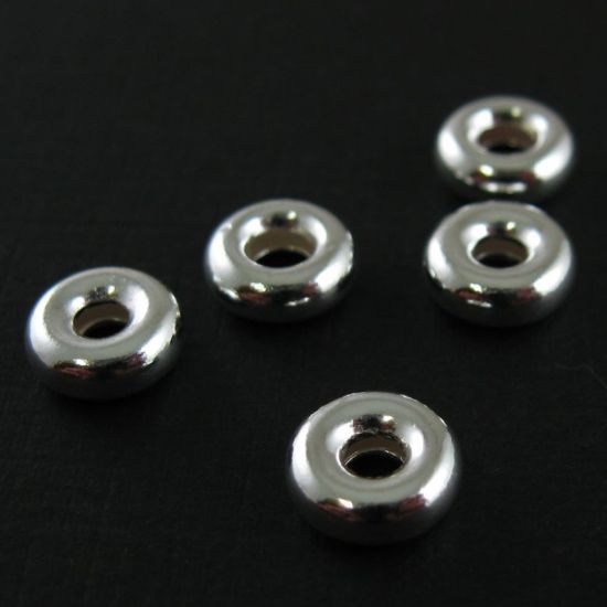 Wholesale Sterling Silver 8mm Smooth Donut Shaped Bead for Jewelry Making, Wholesale Beads and Findings