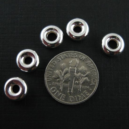 Wholesale Sterling Silver 8mm Smooth Donut Shaped Bead for Jewelry Making, Wholesale Beads and Findings