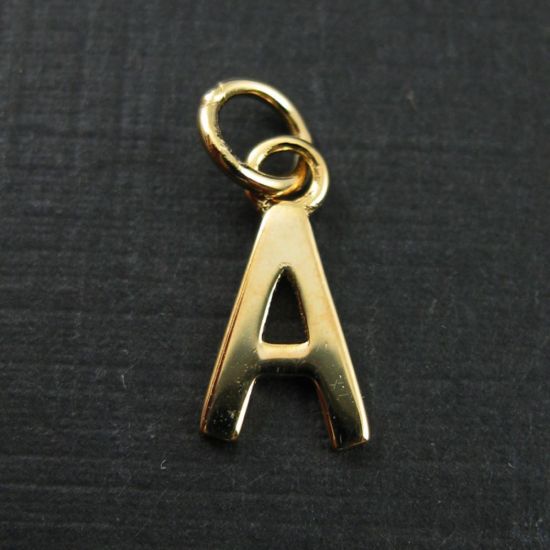 Wholesale Gold plated Sterling Silver Smooth Letter Initial Charms and Pendants for Jewelry Making, Wholesale Findings