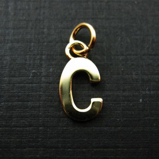 Wholesale Gold plated Sterling Silver Smooth Letter Initial Charms and Pendants for Jewelry Making, Wholesale Findings