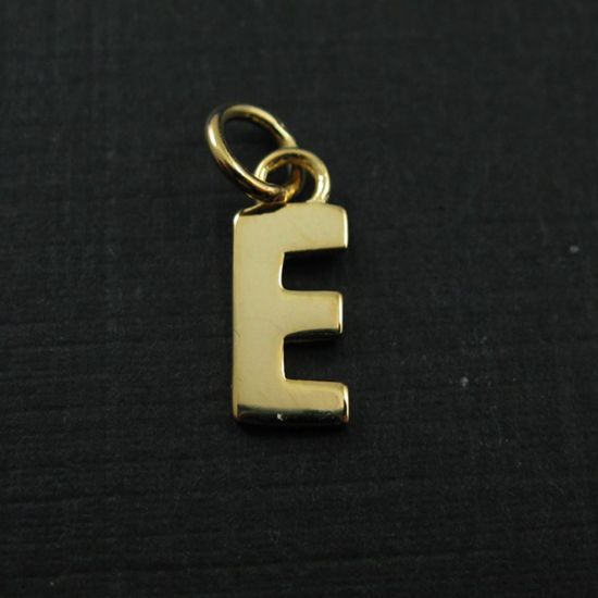 Wholesale Gold plated Sterling Silver Smooth Letter Initial Charms and Pendants for Jewelry Making, Wholesale Findings