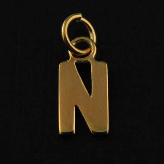 Wholesale Gold plated Sterling Silver Smooth Letter Initial Charms and Pendants for Jewelry Making, Wholesale Findings