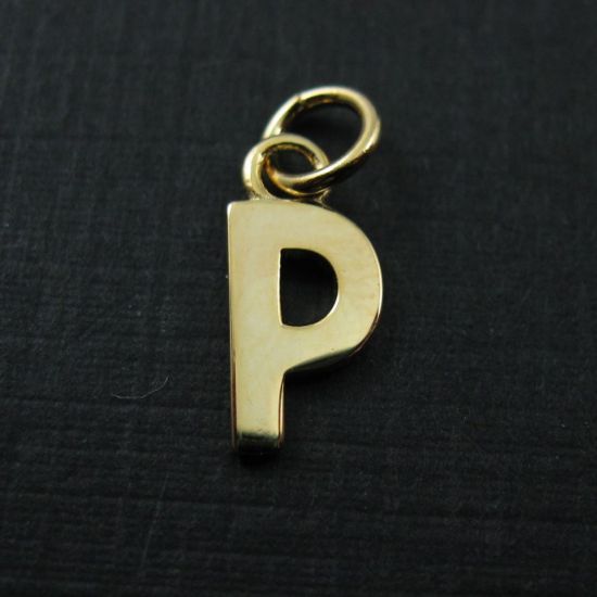 Wholesale Gold plated Sterling Silver Smooth Letter Initial Charms and Pendants for Jewelry Making, Wholesale Findings