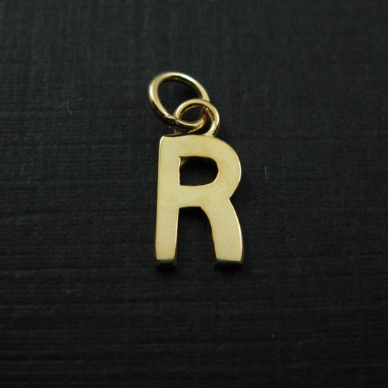 Wholesale Gold plated Sterling Silver Smooth Letter Initial Charms and Pendants for Jewelry Making, Wholesale Findings