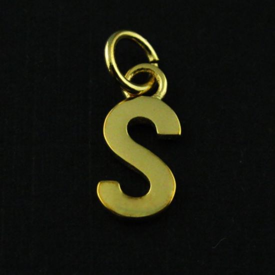 Wholesale Gold plated Sterling Silver Smooth Letter Initial Charms and Pendants for Jewelry Making, Wholesale Findings