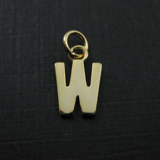 Wholesale Gold plated Sterling Silver Smooth Letter Initial Charms and Pendants for Jewelry Making, Wholesale Findings