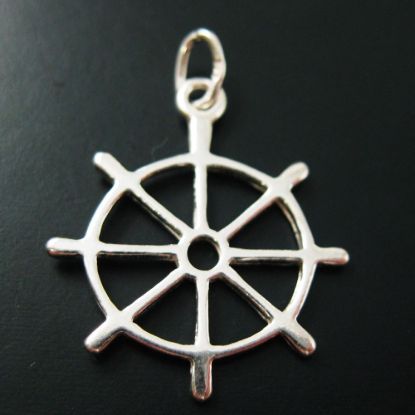 Wholesale Sterling Silver Nautical Wheel Charm, Charms and Pendants for Jewelry Making, Wholesale Findings