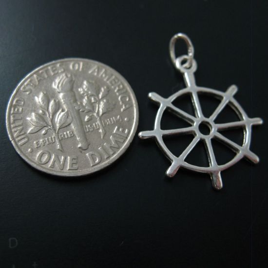 Wholesale Sterling Silver Nautical Wheel Charm, Charms and Pendants for Jewelry Making, Wholesale Findings