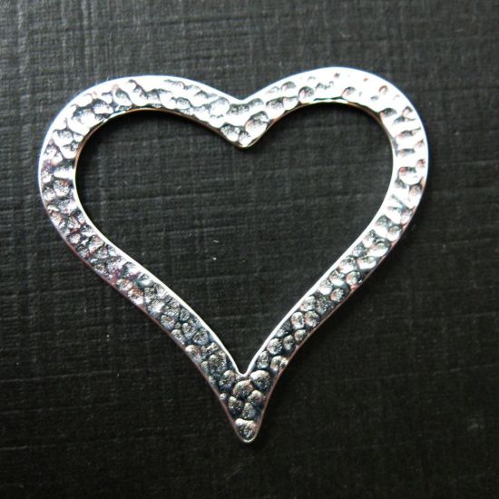 Wholesale Sterling Silver Hammered Heart Pendant, Charms and Pendants for Jewelry Making, Wholesale Findings