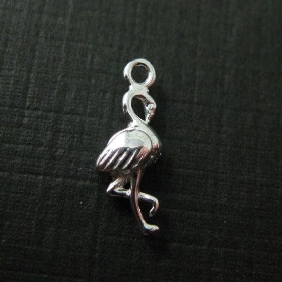 Wholesale Sterling Silver Flamingo Charm, Charms and Pendants for Jewelry Making, Wholesale Findings
