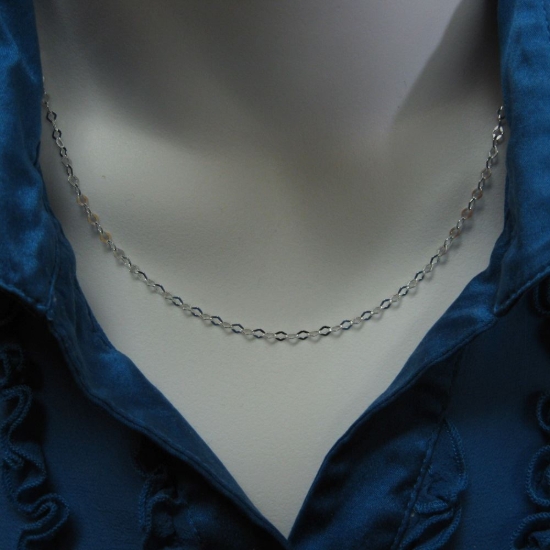 Wholesale Sterling Silver Diamond Shape Flat Cable Necklace Chain, Wholesale Bulk Necklace Chains