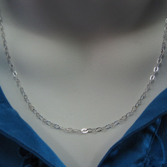 Wholesale Sterling Silver 3.5mm Flat Cable Oval Chain, Wholesale Bulk Necklace Chains