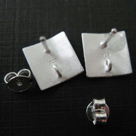Wholesale Sterling Silver Textured Square Earwire for Jewelry Making, Wholesale Earwire and Findings