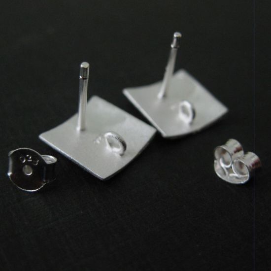 Wholesale Sterling Silver Textured Square Earwire for Jewelry Making, Wholesale Earwire and Findings
