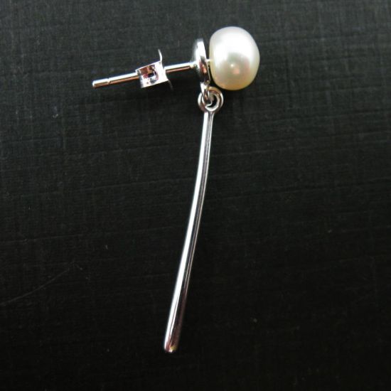 Wholesale Sterling Silver Long Bar Earwire with Post for Drilled Beads for Jewelry Making, Wholesale Earwire and Findings