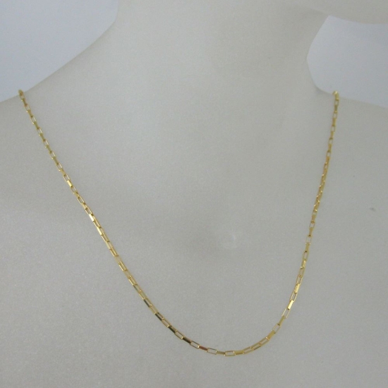 Wholesale Gold over Sterling Silver Small Box Chain Necklace, Wholesale Bulk Necklace Chains