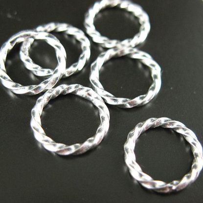 Wholesale Sterling Silver 19 Gauge 8.5mm Twisted Closed Jumprings for Jewelry Making, Wholesale Findings