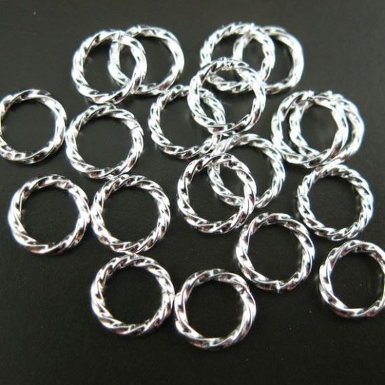 Wholesale Sterling Silver Closed Jump Rings - Twisted Jump Rings 18 ga 1mm thickness - 6mm ( 20 pcs )