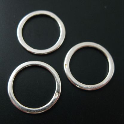 Wholesale Sterling Silver 14mm Circle Closed Jumpring Charm, Charms and Pendants for Jewelry Making, Wholesale Findings