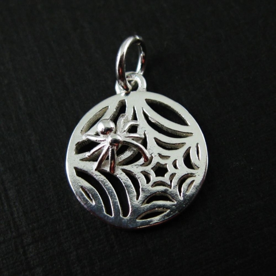 Wholesale Sterling Silver Spider Web Charm, Charms and Pendants for Jewelry Making, Wholesale Findings
