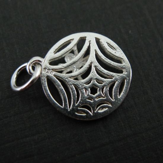 Wholesale Sterling Silver Spider Web Charm, Charms and Pendants for Jewelry Making, Wholesale Findings