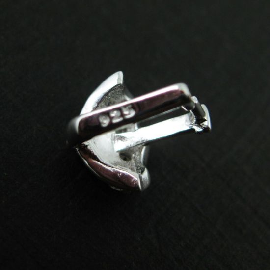 Wholesale Sterling Silver Umbrella Pinch Bail Connector with CZ Cubic Zirconia Stone, Wholesale Findings