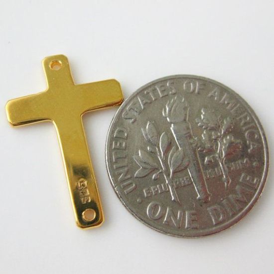 Wholesale Sterling Silver Medium Cross Charm Connector, Charms and Pendants for Jewelry Making, Wholesale Findings
