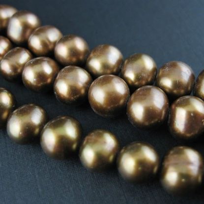 Wholesale Freshwater Pearl Strand 7-8 Round Olive Green Pearls, Wholesale Pearls for Beading and Jewelry Making