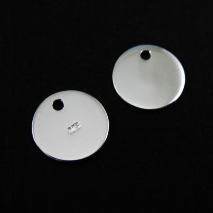 Wholesale Sterling Silver Round 10mm Circle Charm Tag for Jewelry Making, Wholesale Earwire and Findings