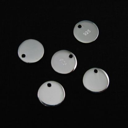 Wholesale Sterling Silver Round 8mm Circle Charm Tag for Jewelry Making, Wholesale Earwire and Findings