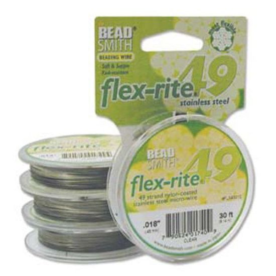 Wholesale Beadsmith Flexrite 49 Strand Beading Wire, Clear Coated Stainless Steel Wire