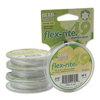Wholesale Beadsmith Flexrite 49 Strand Beading Wire, Pearl Silver Color Coated Stainless Steel Wire