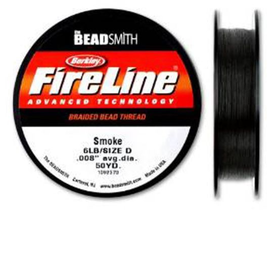 Wholesale Beadsmith Fireline Braided Thread, Smoke Thread 50 Yards Size 6lb Test, Wholesale Beading Supplies