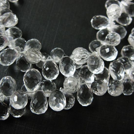 Wholesale Semi Precious Gemstone Beads - Teardrop Shape - 100% Genuine Crystal Gemstone Faceted Drops - Grade AA Briolette Nature Stone - 12 mm- 5 pcs