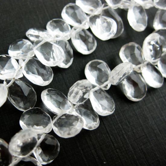 Wholesale Semiprecious Gemstone Beads -100% Genuine Crystal Gemstone Bead Faceted Pear Shape - Grade A/B - 10mm