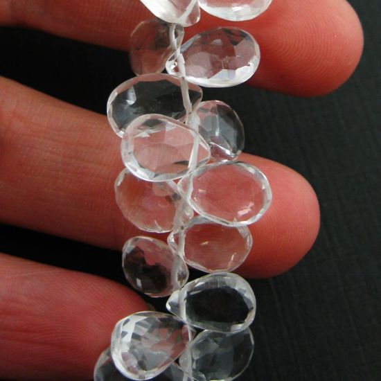 Wholesale Semiprecious Gemstone Beads -100% Genuine Crystal Gemstone Bead Faceted Pear Shape - Grade A/B - 10mm