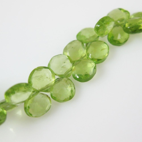 Wholesale Semiprecious Gemstone Beads -100% Genuine Peridot Gemstone Bead Faceted Heart Shape - Grade B - 6mm - 10 pieces