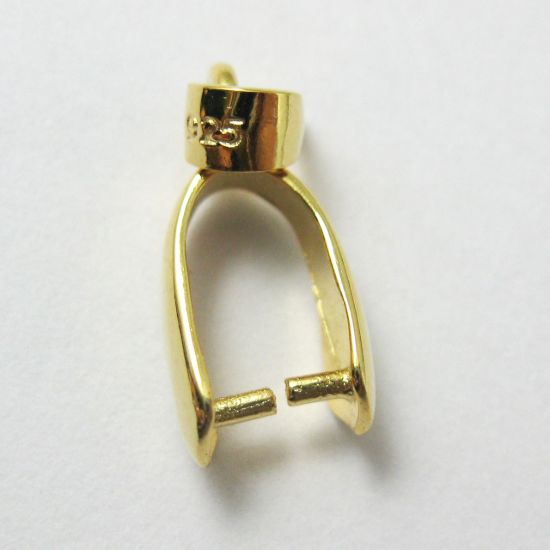Wholesale Gold plated Sterling Silver Large Teardrop Pinch Bail Connector, Wholesale Findings
