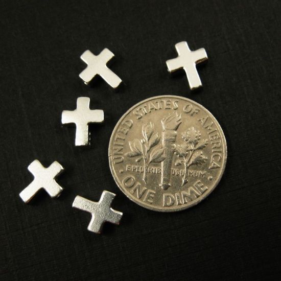 Wholesale Sterling Silver Tiny Cross Connector Charms and Pendants for Jewelry Making, Wholesale Findings