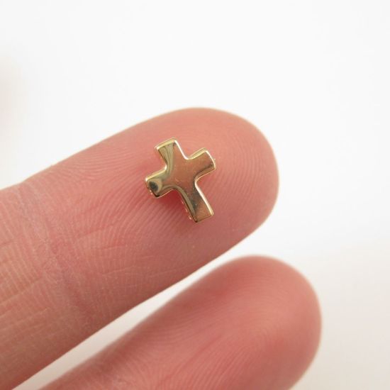 Wholesale Gold plated Sterling Silver Tiny Cross Connector Charms and Pendants for Jewelry Making, Wholesale Findings