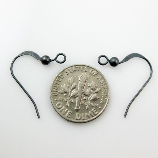 Wholesale Oxidized Sterling Silver Short Flat Fishhook with Ball for Jewelry Making, Wholesale Earwire and Findings