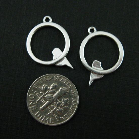 Wholesale Sterling Silver Bird Perched in a Circle Charm, Charms and Pendants for Jewelry Making, Wholesale Findings