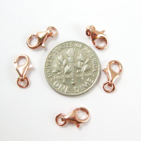 Wholesale Rose Gold over 925 Sterling Silver Lobster Clasp - 9mm (sold per piece)